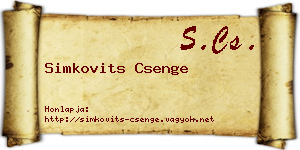 Simkovits Csenge névjegykártya